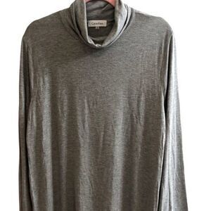 Calvin Klein Turtleneck Long Sleeve Grey‎ Tee Top Size XL